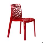Chaise polypropyl�ne design nid dabeille de jardin bistrot gruvyer grand soleil - rouge