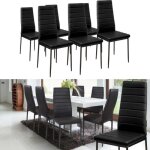 Idmarket lot de 6 chaises romane noires pour salle à manger Idmarket lot de 6 chaises romane noires pour salle à manger