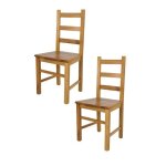Chaises rustica pour cuisine bar et salle  manger - tommychairs - lot de 2 - bois de htre - marron ...