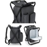 Chaise sac � dos isotherme - livoo - 15 l - 3 en 1 - 2 poches ext�rieures - m�tal