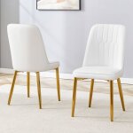 Chaises de salle � manger - lot de 2 - cuir synth�tique - dossier ergonomique - design moderne
