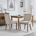 Chaises de salle � manger - lot de 2 - chaise de cuisine - pieds en bois massif - assise rembourr�e en ...