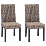 Les soldes chaise de salle � manger (2 pcs) - cloud - chaises � dossier haut - noir blanchi 45x54x93 ...