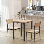 Chaise salle � manger lot de 2 - table � manger avec 2 chaises - compact gain de place - m�tal & mdf ...