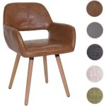 Chaise de salle  manger altena ii fauteuil design rtro des annes 50 ~ similicuir aspect daim