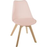 Chaise baya pieds h�tre rose - atmosphera createur dinterieur