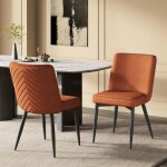 Chaises de salle � manger - becag - lot de 2 - pour salon et cuisine - 45. 5x43. 5x85cm - chaise en velours ...