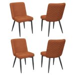 Chaises de salle � manger - becag - lot de 4 - pour salon et cuisine - 45. 5x43. 5x85cm - chaise en velours ...