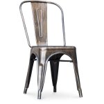 Chaise de salle  manger bistrot metalix design industriel en mtal - nouvelle dition bronze mtallis ...