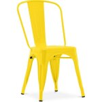 Chaise de salle � manger bistrot metalix design industriel en m�tal - nouvelle �dition jaune 47 - blanc ...