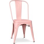 Chaise de salle � manger bistrot metalix - metalix - orange p�le 47 - design industriel