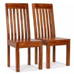 Chaise de salle  manger - bois massif sesham - lot de 2