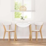 Chaises de salle � manger en bois massif - vidaxl - 2 pi�ces - bois dh�v�a massif - naturel et blanc ...