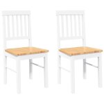 Chaises de salle � manger en bois massif - vidaxl - blanc - bois dh�v�a massif - 425x445x90 cm - capacit� ...