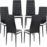 Chaises de salle � manger - bul - blanc et noirs - simili cuir - scandinave - moderne - 6 places