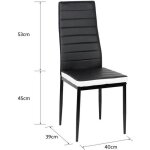 Chaises de salle � manger bul - haut dossier confortable - simili cuir - noir et blanc