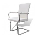Vidaxl chaises de salle  manger cantilever 4 pcs blanc similicuir