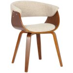 Chaise de salle à manger - clp - bruce - coque en bois - assise en tissu - crème Chaise de salle à manger - clp - bruce - coque en bois - assise en tissu - crème