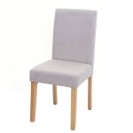 Chaise de salle à manger cuisine en tissu beige crème pieds clairs design moderne Chaise de salle à manger cuisine en tissu beige crème pieds clairs design moderne