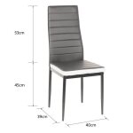 Chaise de salle � manger diyagssz (lot de 6) en cuir simili - gris et blanc - style comtemporain - h98 ...