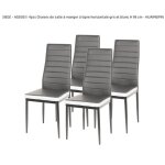 Chaises de salle � manger grises et blanches - huaimeipin - lot de 4 - style scandinave et moderne