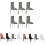 Chaises de salle  manger grises - youluoli - lot de 6 - simili (pu) - design lgant et robuste