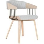 Chaise de salle  manger - home esprit - gris - polyester - bois - design contemporain - 1 place