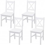 Chaise de salle  manger - hwc - f77 - bois massif - style rustique - lot de 4