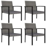 Vidaxl chaises de salle  manger de jardin 4 pcs rsine tresse gris