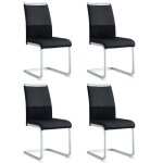 Chaises de salle � manger (lot de 4) - chaises dappoint rembourr�es � dossier haut - noir - 42 � 48 � ...