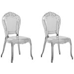 Lot de 2 chaises de salle  manger noires transparentes vermont