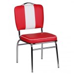Chaise de salle à manger rembourrée américa - finebuy - rouge - métal / cuir synthétique Chaise de salle à manger rembourrée américa - finebuy - rouge - métal / cuir synthétique