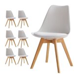 Chaises de salle  manger scandinave lot de 6 chaise de bureau rtro assise rembourre en htre massif ...
