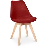 Chaise de salle à manger scandinave rembourrée rouge Chaise de salle à manger scandinave rembourrée rouge