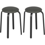 Chaises de salle  manger en simili - cuir lot de 2 tabouret cuisine sige rembourr chaise empilable ...