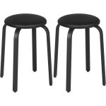 Chaises de salle � manger en simili - cuir lot de 2 tabouret cuisine si�ge rembourr� chaise empilable ...