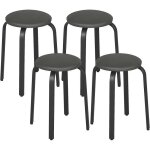 Chaises de salle � manger en simili - cuir lot de 4 tabouret cuisine si�ge rembourr� chaise empilable ...