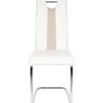 Chaises de salle � manger en simili cuir ergonomique - fasike - lot de 2 - blanc et beige