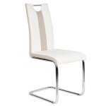 Chaises de salle � manger - style contemporain - lot de 2 - pieds en m�tal - simili beige