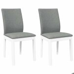 Chaises de salle � manger - vidaxl - lot de 2 - blanc - bois dh�v�a massif - 485x49x90 cm - coussins ...