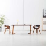 Chaises de salle � manger - vidaxl - gris fonc� - tissu et bois courb� - lot de 2
