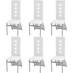 Chaises de salle à manger - vidaxl - p126 - simili - lot de 6 - blanc Chaises de salle à manger - vidaxl - p126 - simili - lot de 6 - blanc