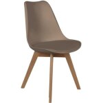Chaise scandinave avec coussin - the concept factory - taupe - bois massif - polypropylne - htre