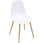 Chaise scandinave moderne - atmosphera - blanche en polypropylene et pieds en fer - pour salle � manger ...
