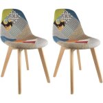 Patchwork - lot de 2 chaises scandinaves multicolore