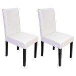 Chaise de s�jour - littau - blanc - simili - cuir - lot de 2