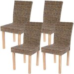 Lot de 4 chaises de s�jour littau chaise en osier rotin kubu