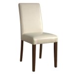Chaises en simili cuir crme bolero - lot de 2 - contemporain - bois massif - faux cuir
