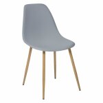 Chaise style scandinave ava pieds m�tal imitation ch�ne atmosphera - gris