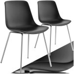 Chaises - tectake - lot 2 fauteuils en plastique mave forme ergonomique avec dossier haut 46 x 55 x 80, ...